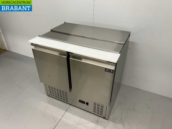 RVS HCB Saladette Koelwerkbank 2 deuren 1/1 GN 90 cm 230V Horeca - Afbeelding 2