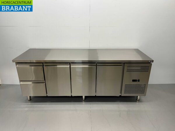 RVS HCB Koelwerkbank 3 deuren en 2 laden 223 cm 230V Horeca
