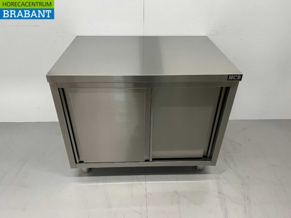 RVS Werkkast Premium-line Kast Werktafel 2 schuifdeuren 100 cm Horeca