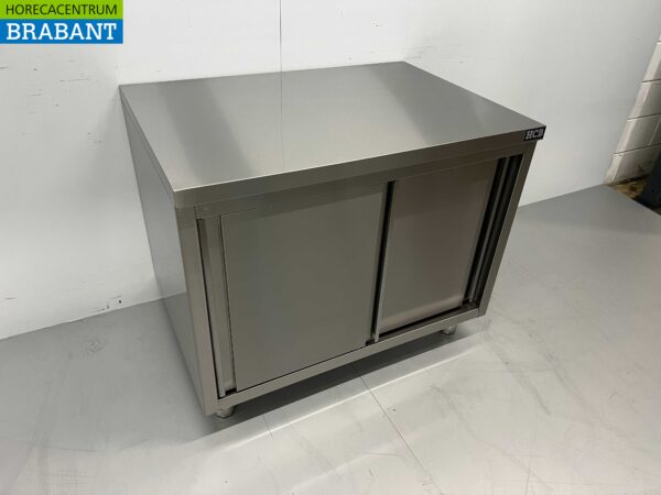 RVS Werkkast Premium-line Kast Werktafel 2 schuifdeuren 100 cm Horeca - Afbeelding 3