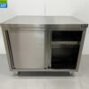 RVS Werkkast Premium-line Kast Werktafel 2 schuifdeuren 100 cm Horeca - Afbeelding 4