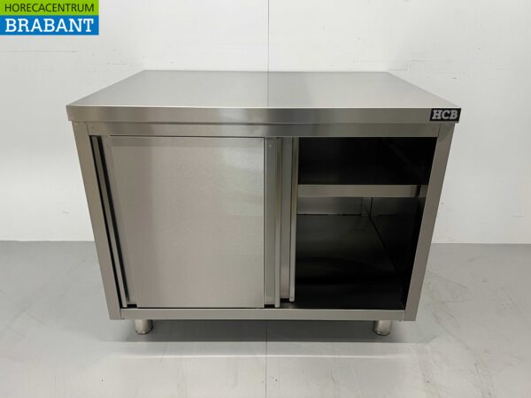 RVS Werkkast Premium-line Kast Werktafel 2 schuifdeuren 100 cm Horeca - Afbeelding 4