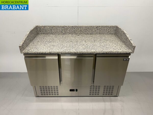 RVS HCB Pizzawerkbank Pizzatafel Saladette 140 cm 230V Horeca