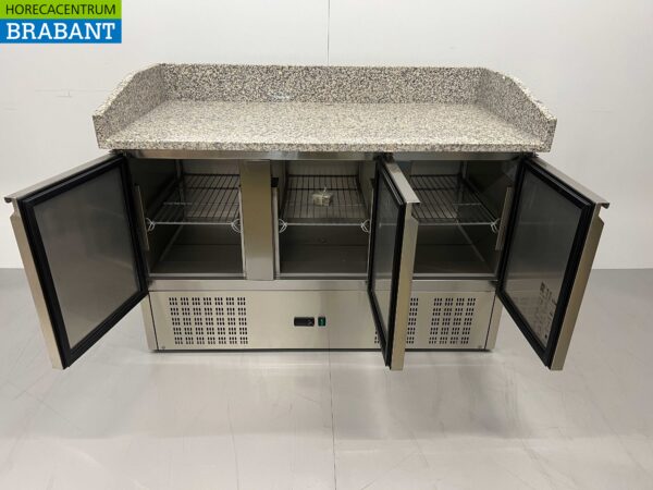 RVS HCB Pizzawerkbank Pizzatafel Saladette 140 cm 230V Horeca - Afbeelding 4