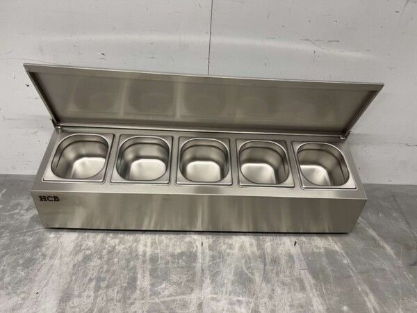 RVS GN bakhouder met deksel 5 x 1/6 gastronorm GN 88,5 cm Horeca - Afbeelding 4