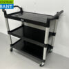 HCB Kunststof serveerwagen serveertrolley 3 lagen 102 cm Horeca - Afbeelding 2