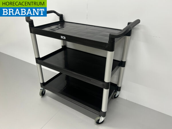 HCB Kunststof serveerwagen serveertrolley 3 lagen 102 cm Horeca - Afbeelding 2