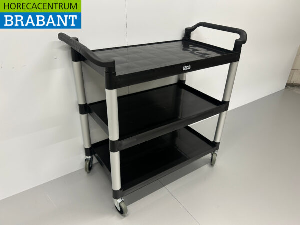 HCB Kunststof serveerwagen serveertrolley 3 lagen 102 cm Horeca - Afbeelding 3