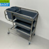 HCB RVS Afruimwagen afruimtrolley inclusief 5 bakken 96 cm Horeca - Afbeelding 2