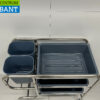 HCB RVS Afruimwagen afruimtrolley inclusief 5 bakken 96 cm Horeca - Afbeelding 4