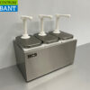 HCB RVS Dubbele Sauzenbar Sauspomp Sausdispenser 3 x 2 liter Horeca - Afbeelding 2