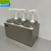 HCB RVS Dubbele Sauzenbar Sauspomp Sausdispenser 3 x 2 liter Horeca - Afbeelding 3