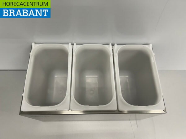 HCB RVS Dubbele Sauzenbar Sauspomp Sausdispenser 3 x 2 liter Horeca - Afbeelding 4