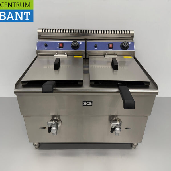 HCB RVS Dubbele Friteuse Frituur 2 x 14 liter PROPAAN GAS Horeca