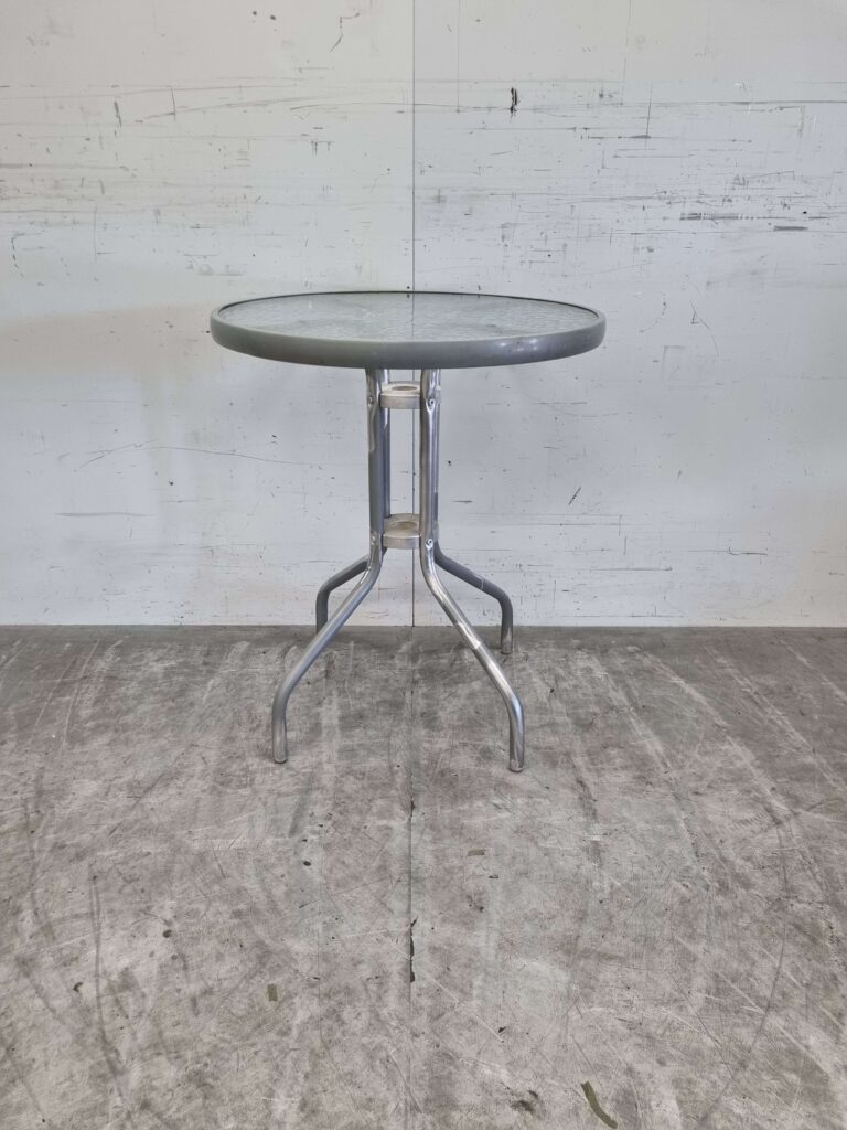 partner heel Articulatie Ronde tuintafel tafel met glazen blad 60 cm doorsnede - Horecacentrum  Brabant