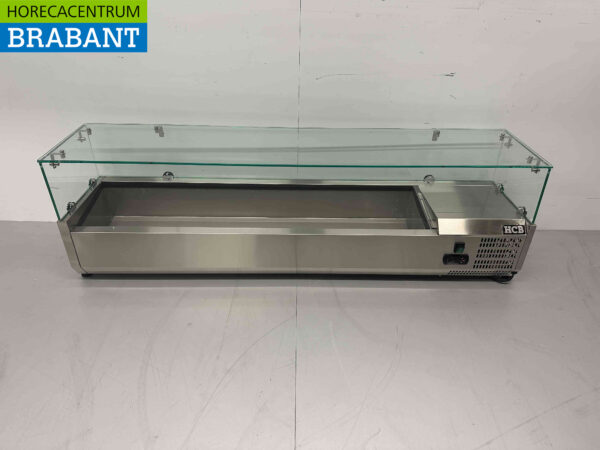 RVS HCB Opzetvitrine Opzet koelvitrine saladiere 7 x ¼ GN 150 cm Horeca