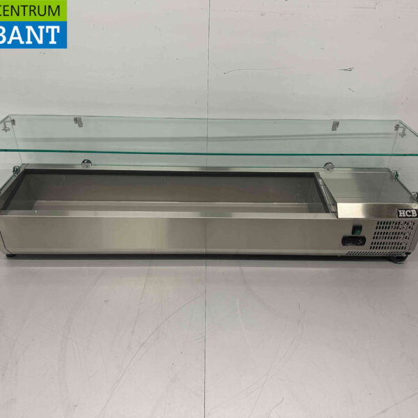 RVS HCB Opzetvitrine Opzet koelvitrine saladiere 7 x ¼ GN 150 cm Horeca