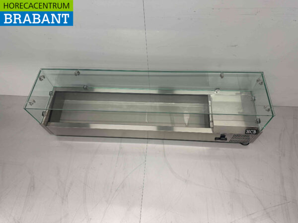 RVS HCB Opzetvitrine Opzet koelvitrine saladiere 7 x ¼ GN 150 cm Horeca - Afbeelding 5
