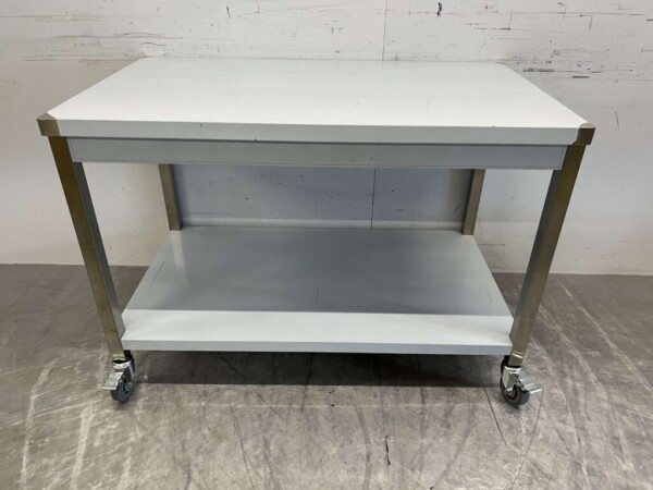 RVS Verrijdbare Werktafel Tafel Op Wielen 120 x 70 x 85 cm Horeca