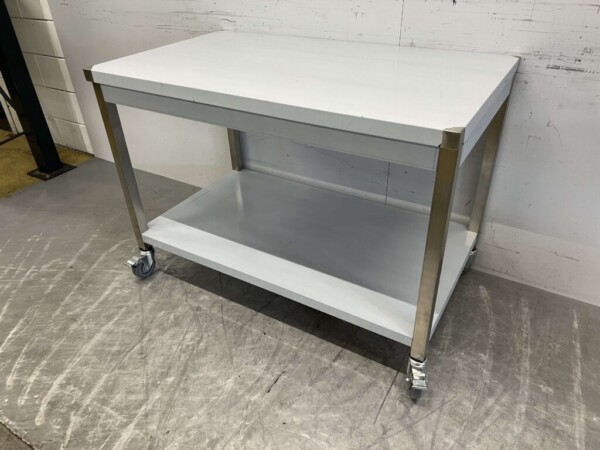 RVS Verrijdbare Werktafel Tafel Op Wielen 120 x 70 x 85 cm Horeca - Afbeelding 2