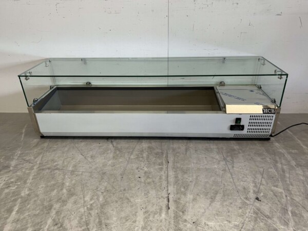 RVS Opzetvitrine Opzet koelvitrine saladiere 5 x 1/3 en 1 x 1/2 GN 150 cm Horeca