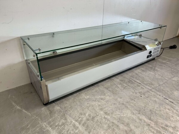 RVS Opzetvitrine Opzet koelvitrine saladiere 5 x 1/3 en 1 x 1/2 GN 150 cm Horeca - Afbeelding 3