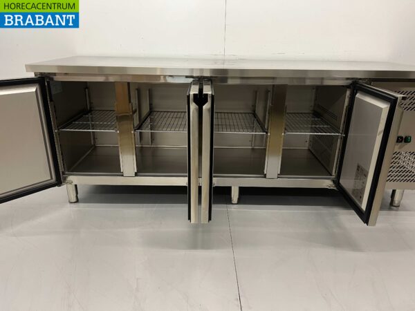 RVS Vrieswerkbank 4 deuren 1/1 gastronorm 223 cm Horeca - Afbeelding 4
