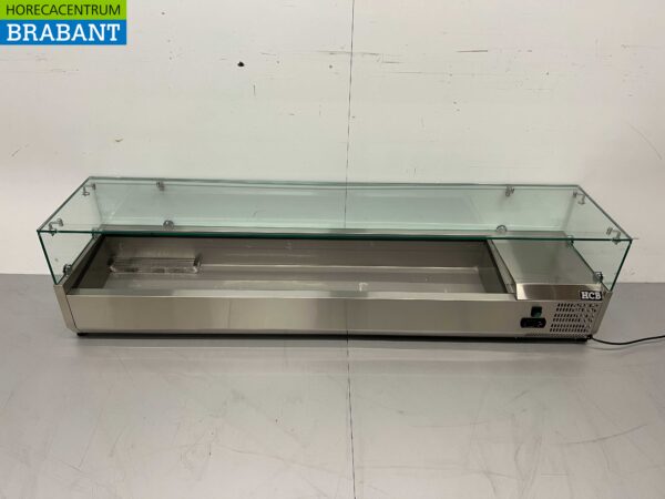RVS Opzetvitrine Opzet koelvitrine saladière 8 x 1/3 GN 180 cm Horeca