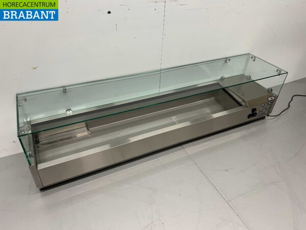 RVS Opzetvitrine Opzet koelvitrine saladière 8 x 1/3 GN 180 cm Horeca - Afbeelding 2