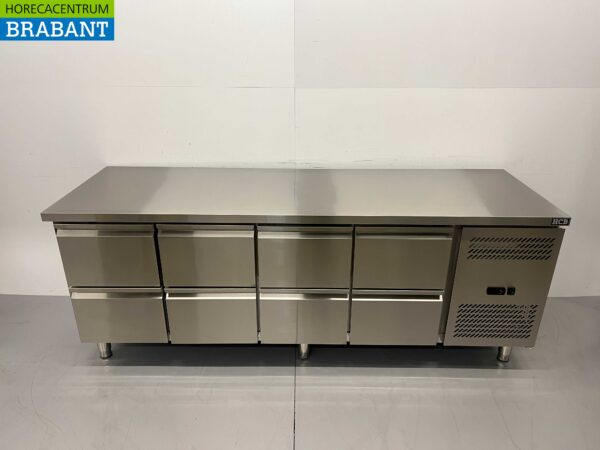 RVS Koelwerkbank 8 laden 223 cm 230V Horeca