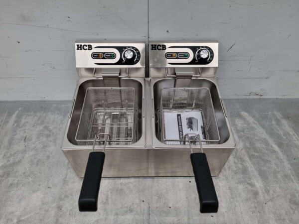 RVS Dubbele Friteuse Frituur 2 x 8 liter 230V Horeca - Afbeelding 4