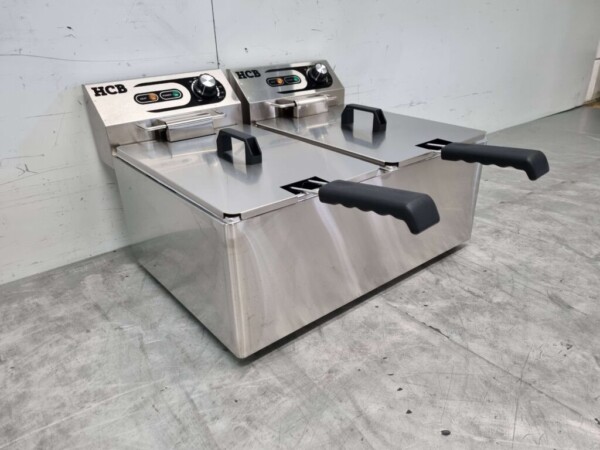 RVS Dubbele Friteuse Frituur 2 x 11 liter 230V Horeca - Afbeelding 3