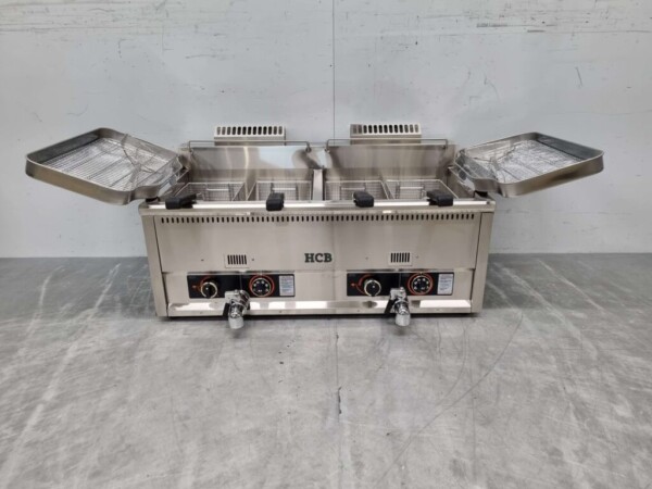 RVS Dubbele Friteuse Frituur 2 x 30 liter Gas Horeca