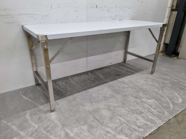 RVS Inklapbare Werktafel Tafel 180 x 70 x 85 cm Horeca - Afbeelding 3