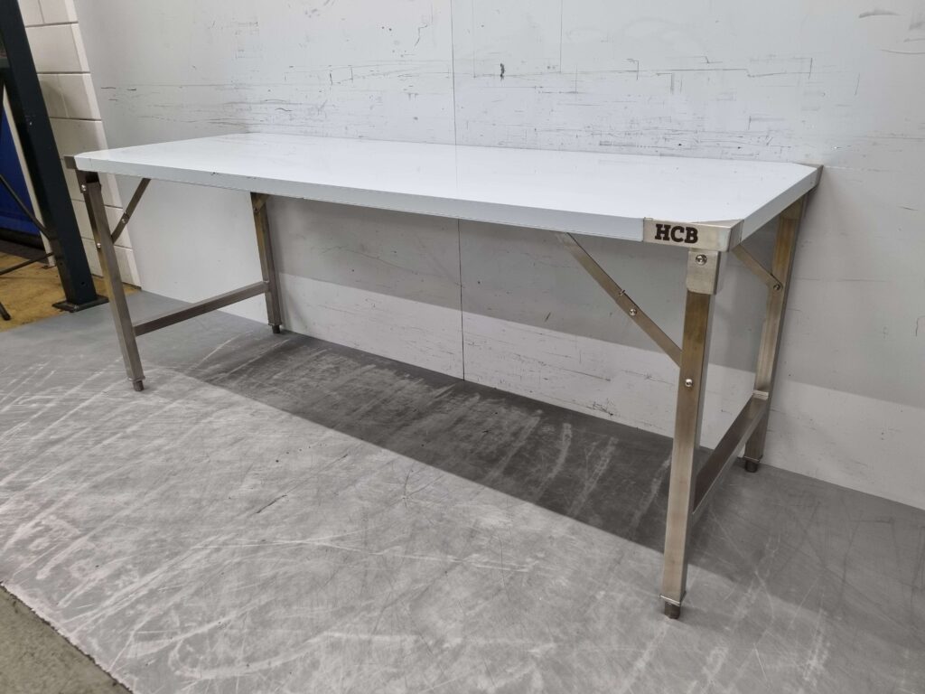 nooit Wardianzaak Saga RVS Inklapbare Werktafel Tafel 200 x 70 x 80 cm Horeca - Horecacentrum  Brabant