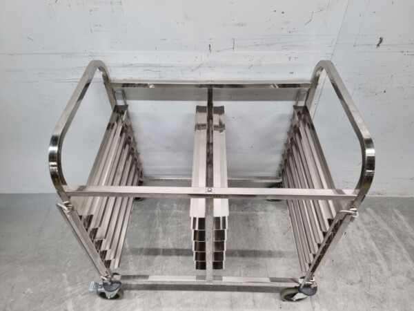 RVS Dubbele regaalwagen 12 x 60/40 cm Bakerynorm Euronorm 91,5 cm Horeca - Afbeelding 4