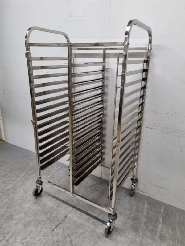 RVS Dubbele regaalwagen 30 x 60/40 cm Bakerynorm Euronorm 91,5 cm Horeca - Afbeelding 2