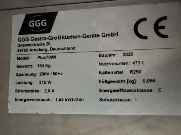 RVS GGG Koelkast Koeling 2/1 GN 600 liter 230V Horeca - Afbeelding 5