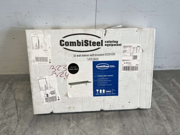 RVS Wandschap schap met beugels 60 x 40 cm Horeca