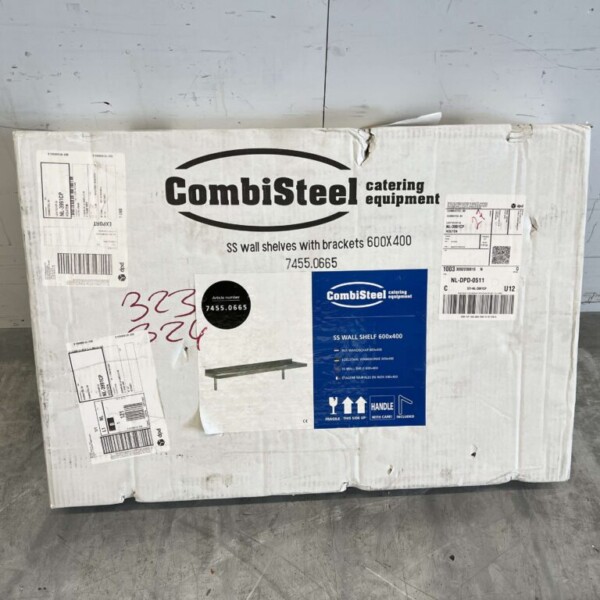 RVS Wandschap schap met beugels 60 x 40 cm Horeca