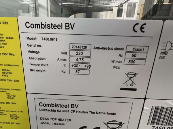RVS Combisteel Warmhoudvitrine Warmtevitrine 100 liter 230V Horeca - Afbeelding 5