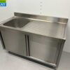 RVS Spoeltafel spoelbak 2 schuifdeuren Premium-line 140 cm Horeca - Afbeelding 3