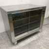 RVS Warmhoudkast Warmtekast voor gegrilde kippen 2 x 2 glazen schuifdeuren 110 cm Horeca - Afbeelding 3