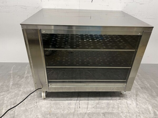 RVS Warmhoudkast Warmtekast voor gegrilde kippen 2 x 2 glazen schuifdeuren 110 cm Horeca - Afbeelding 5
