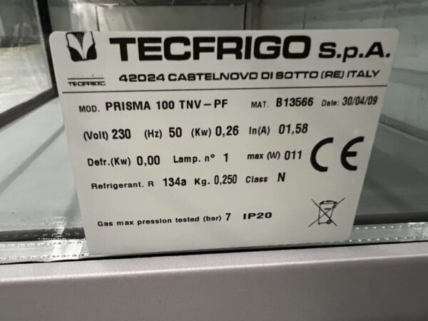 RVS Tecfrigo Koelvitrine Opzetvitrine Koeltoonbankvitrine 230V Horeca - Afbeelding 8