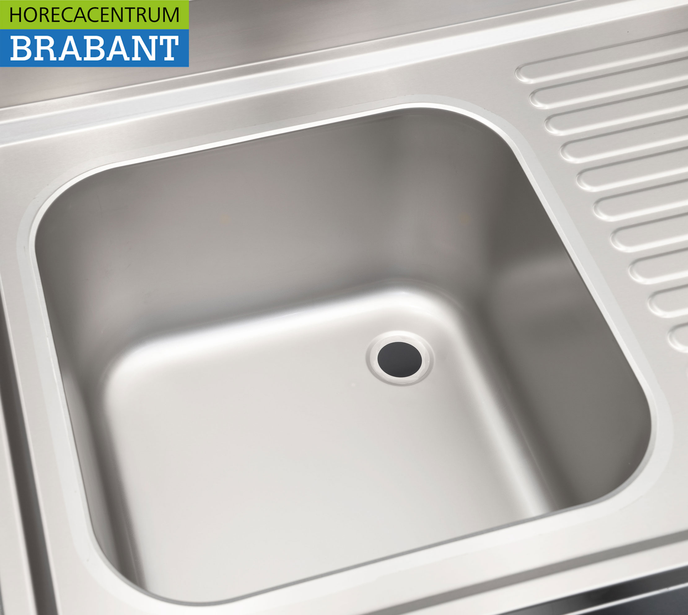 HCB RVS Spoeltafel spoelbak Premium-line Gelast model 140 cm Horeca - Afbeelding 4