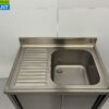 RVS Spoeltafel spoelbak schuifdeuren Premium-line 100 cm Horeca - Afbeelding 4