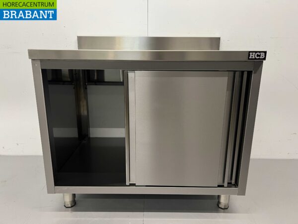 RVS Spoeltafel spoelbak schuifdeuren Premium-line 100 cm Horeca - Afbeelding 6