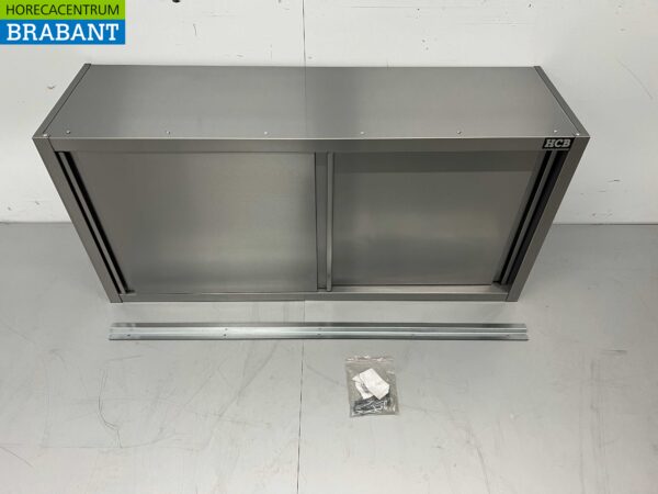 RVS Wandkast Kast Premium-line 2 Schuifdeuren 140 cm Horeca - Afbeelding 4