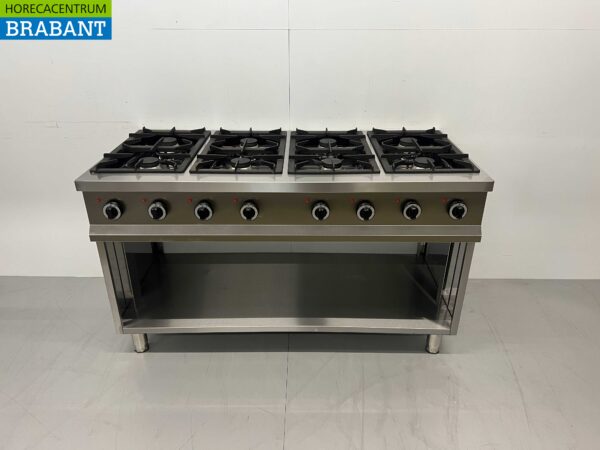 RVS  8 pits gasfornuis fornuis 700 Series 146 cm 48 kW Horeca